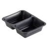 Pojemnik do zgrzewu prost. 2-kom. 650+500ml czarny 4cm