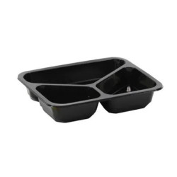 Pojemnik do zgrzewu prost. 3-kom. 560+340+250ml 5cm czarny