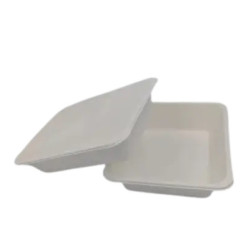 Pojemnik do zgrzewu z trzciny cukrowej 1-komorowy 227x178x50mm biały