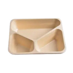 Pojemnik do zgrzewu z trzciny cukrowej 3-komorowy 228x178x50mm