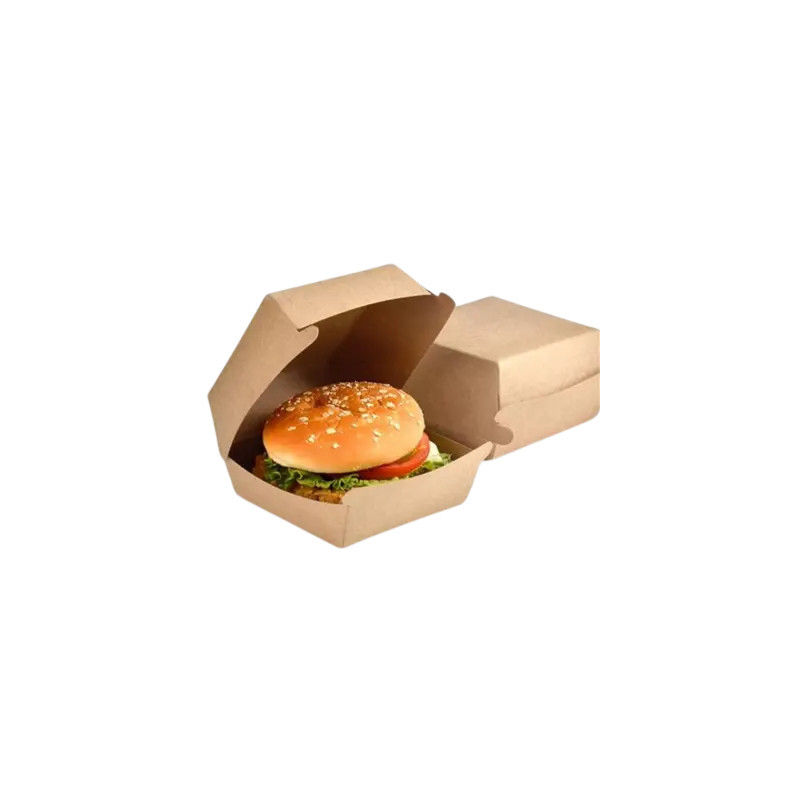 Burger box papierowy 13,5x13,5x6,5cm kraft a'125