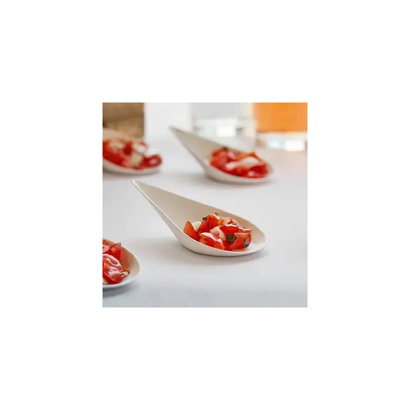 Łyżka ładna z trzciny cukrowej do przekąsek 10,5x5,5cm a'100