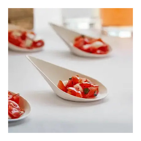 Łyżka ładna z trzciny cukrowej do przekąsek 10,5x5,5cm a'100