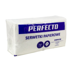 Serwetki składane 33x33cm 1-warstwowe białe Perfecto a'500