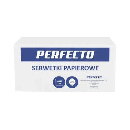 Serwetki składane 33x33cm, 2-warstwowe białe Perfecto a'250