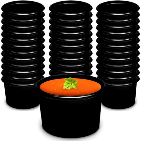 Pojemnik na zupę PP 500ml  czarny 50 sztuk