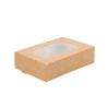 Pudełko papierowe na sushi z okienkiem 19x13x5 cm kraft a'140
